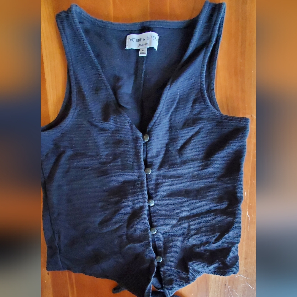 Madewell Black casual Textured Vest Size XS
